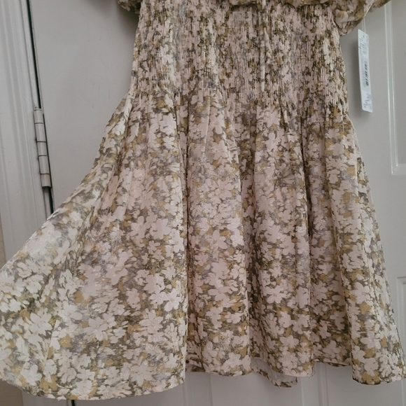 NWT Bishop & Young Floral Flutter Sleeve Smocked Mini Dress - Picture 13 of 17